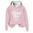 thumbnail image 2 of Tawop Hoodies for Women Tops Sweatshirts for Women Long Sleeve Graphic Casual Pink 2XL, 2 of 3