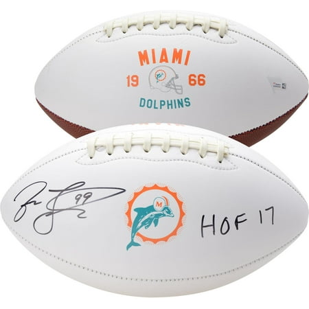 Jason Taylor Miami Dolphins Autographed White Panel Throwback Football with "HOF 17" Inscription - Fanatics Authentic Certified