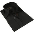 thumbnail image 2 of Men's Axxess Turkey Shirt 100% Cotton Long Collar 224-06 French Cuffs Black, 2 of 6