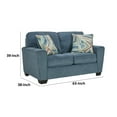 thumbnail image 5 of Benjara Caten 63 Inch Loveseat, Transitional Polyester, 2 Pillows, Muted Blue-Color:Muted BlueMaterial, 5 of 5
