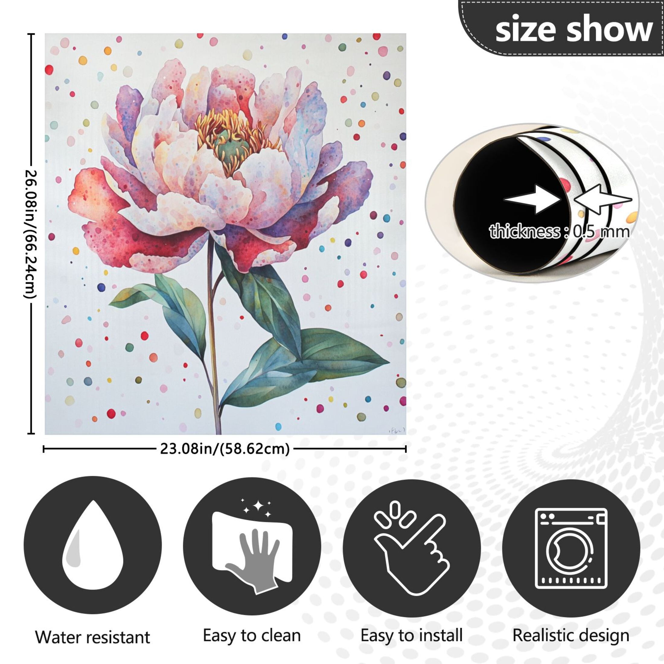 Dishwasher Magnetic Sticker 23x26 Inch Refrigerator Magnetic Sticker Washing Machine Magnetic Sticker Kitchen Panel Magnetic Sticker Home Decor Purple Watercolor Flowers
