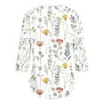 thumbnail image 5 of HAPIMO Women' Plus Size Flowy Crew Neck Tees Summer Tops for Women Fashion Clothes Casual Loose Flower Print Tops Elegant Pleated Blouses Dressy Tunic Multicolor S, 5 of 9