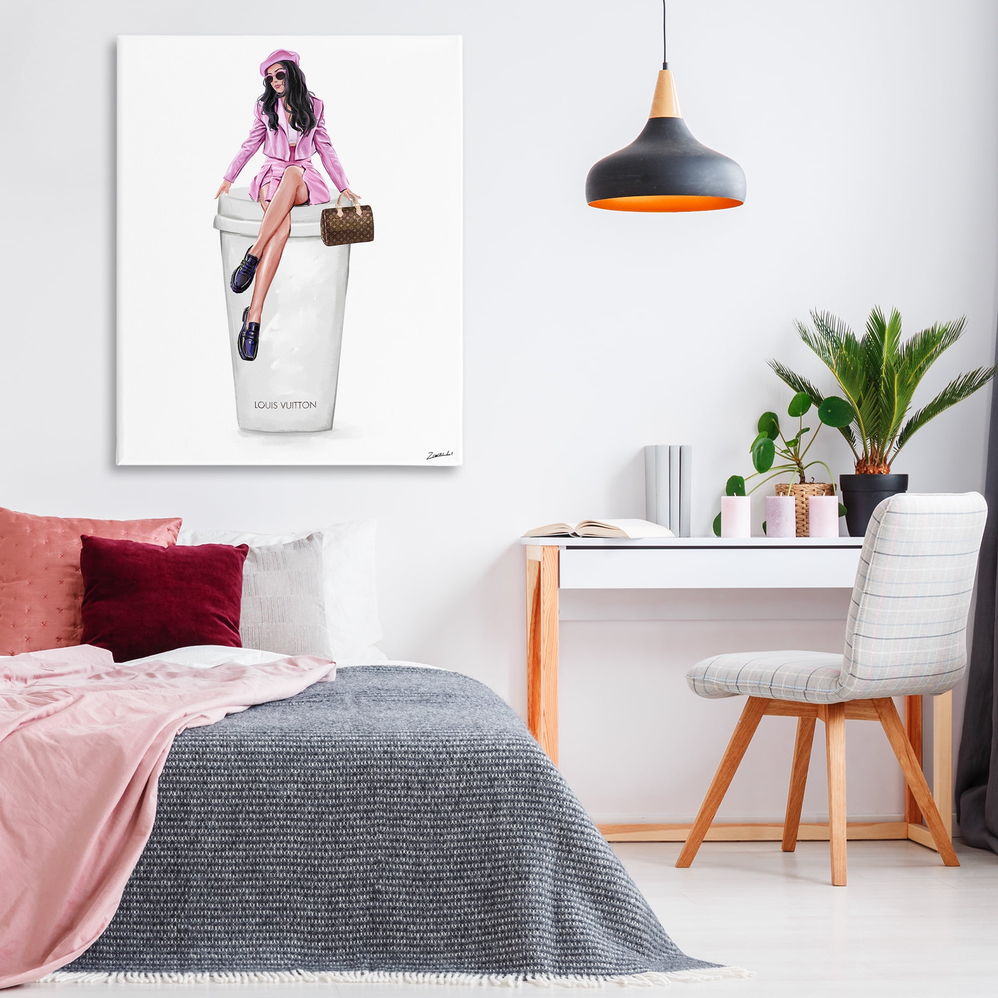 Stupell Industries Sassy Chic Fashionista People Painting Wrapped Canvas Art Print Wall Art, 36 x 48