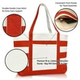 thumbnail image 6 of DALIX Striped Boat Bag Premium Cotton Canvas Tote in Red, 6 of 7