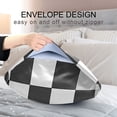 thumbnail image 4 of Yayeee Pillowcase King Size Set of 2 Satin Wrinkle Resistant Pillow Case, Black and Grey Plaid Pattern, 4 of 7