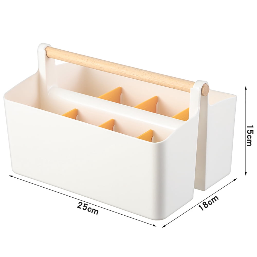 Marker Organizer, Art Caddy with Handle, Art Supply Storage Organizer with Adjustable Dividers, Portable Storage Bin for Craft Supplies Colored Pencils Makeups Tools Pen Holder for Desk
