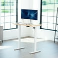 thumbnail image 2 of VIVO Electric 43” x 24” Stand Up Desk, Light Wood Table Top, White Frame, 2 of 8