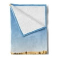thumbnail image 2 of Desert Soft Flannel Fleece Throw Blanket, Idyllic Oasis Awbari Sand Sea Sahara Libya Pond Arid Country, Cozy Plush for Indoor and Outdoor Use, 50" x 60", Sand Brown Pale Blue, by Ambesonne, 2 of 5