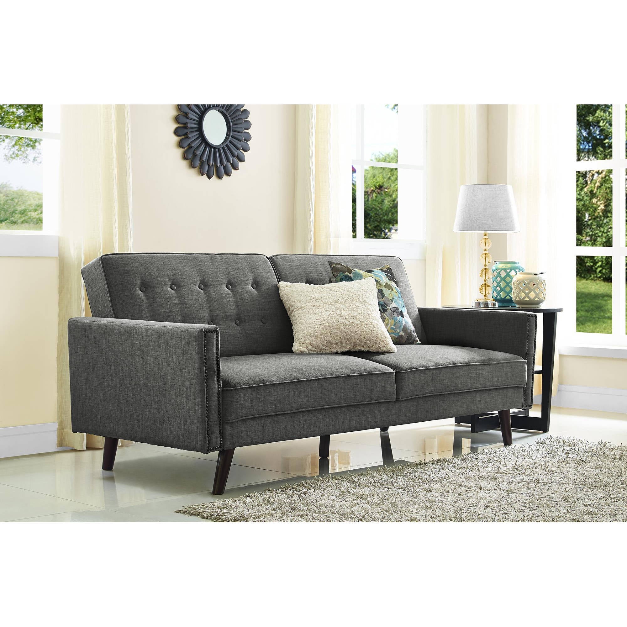 Better Homes and Gardens Rowan Linen Futon Grey Walmart