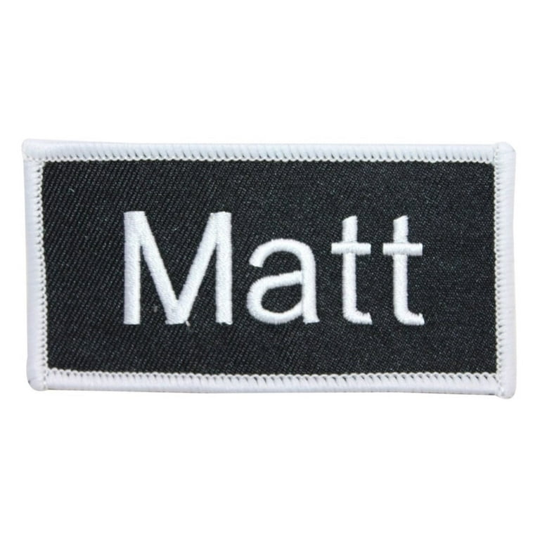 Matt Name Tag Patch Uniform ID Work Shirt Badge Embroidered Iron
