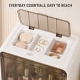 thumbnail image 3 of Mapleboom Makeup Organizer with Drawer and Lid, Large Capacity Cosmetic Storage, White, 3 of 9