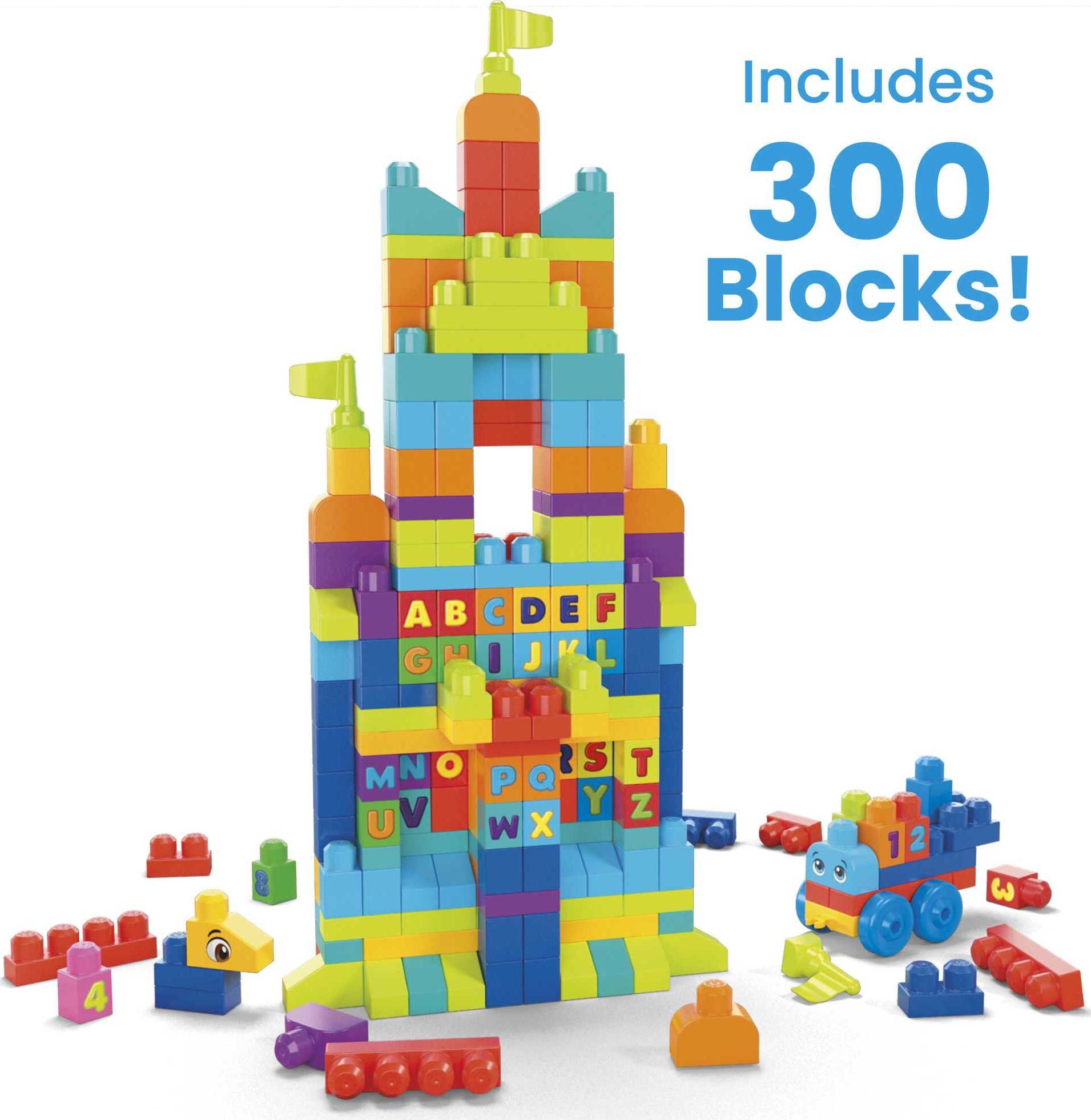 MEGA BLOKS Toy Blocks Even Bigger Building Bag with Storage 300 Pieces for Toddler