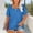 Blue, variant on Womens Plus Size Fall Tops Square Neck Puff Long Sleeve Casual Loose Tee Shirts