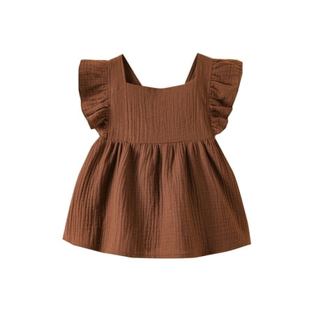 

Seyurigaoka Girls Dress Square Collar Fly Sleeves Backless One-piece