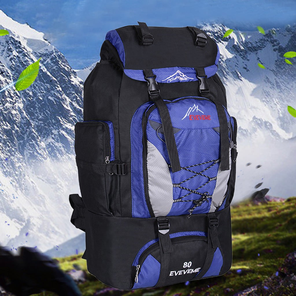 80L Outdoor Travel Hiking Camping Backpack Waterproof  Rucksack Climbing Bags 