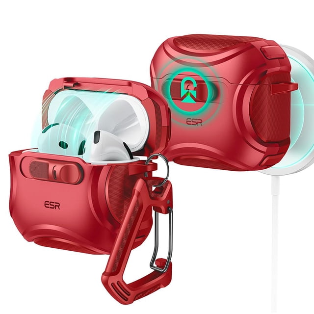 Funda para AirPods 4 ESR HaloLock a prueba de caídas con MagSafe Red