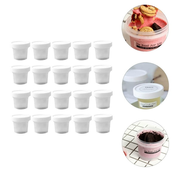 IBASETOY 20pcs Dessert Jelly Cups With Lids Snack Bowls For Ice Cream Pudding And Mousse For Parties And Events