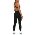 thumbnail image 4 of Women Jumpsuit, Sleeveless U Neck Hollowed Solid Slim Long Romper Party Streetwear, 4 of 7