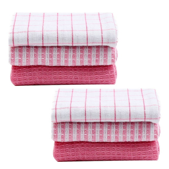 HONMEET Kitchen Dish Cloths Cotton Yarn 6-Pack Absorbent for Dishes and