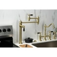 thumbnail image 3 of Kingston Brass KS3707PKL Duchess Two-Handle 1-Hole Deck Mount Pot Filler Faucet in Brushed Brass, 3 of 8
