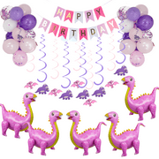 Dinosaur Birthday Party Decoration Set - 5 PINK JUMBO Dinosaur Balloons