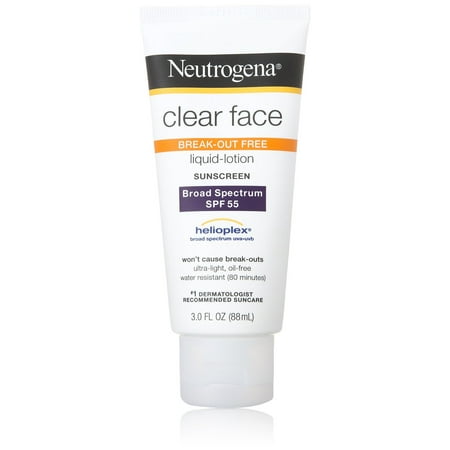 2 Pack Neutrogena Clear Face Liquid Lotion Sunscreen Broad Spectrum SPF 55