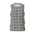 thumbnail image 2 of Easygdp Houndstooth Black And White Men's Mesh Basketball Jersey Quick Drying Sleeveless Shirts Fitted Muscle Tank Tops Sport Round Neck T-Shirt - Large, 2 of 9
