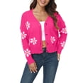 thumbnail image 2 of nine bull Cardigan Sweaters for Women Long Sleeve Floral Open Front Sweater V Neck Outwear Cardigan Knit Cable Outwear Coat, 2 of 9