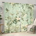 thumbnail image 2 of WNOOHIY Nature Style Flying Birds Floral Light-filtering Curtains for Living Room Bedroom Office Home Decoration, Set of 2 Panels, 2 of 8