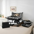 thumbnail image 4 of 7 Piece Woodland Bear Bedding Set King Black White American Flag Comforter Set With Sheets Rustic Plaid Animal Bed In A Bag Men,Farmhouse Country Wildlife Bed Set, 4 of 5