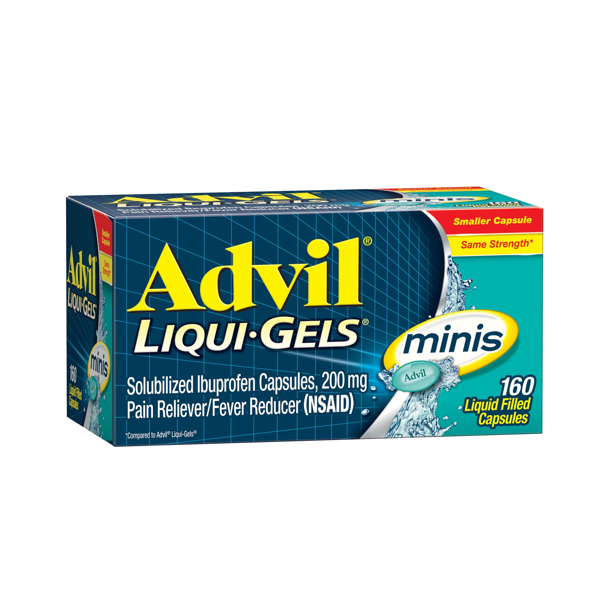 Advil Liqui-Gels Minis Pain Relievers for Headache Relief, Fever Reducer Liquid Filled Capsules, 200 Mg Ibuprofen, 160 Count
