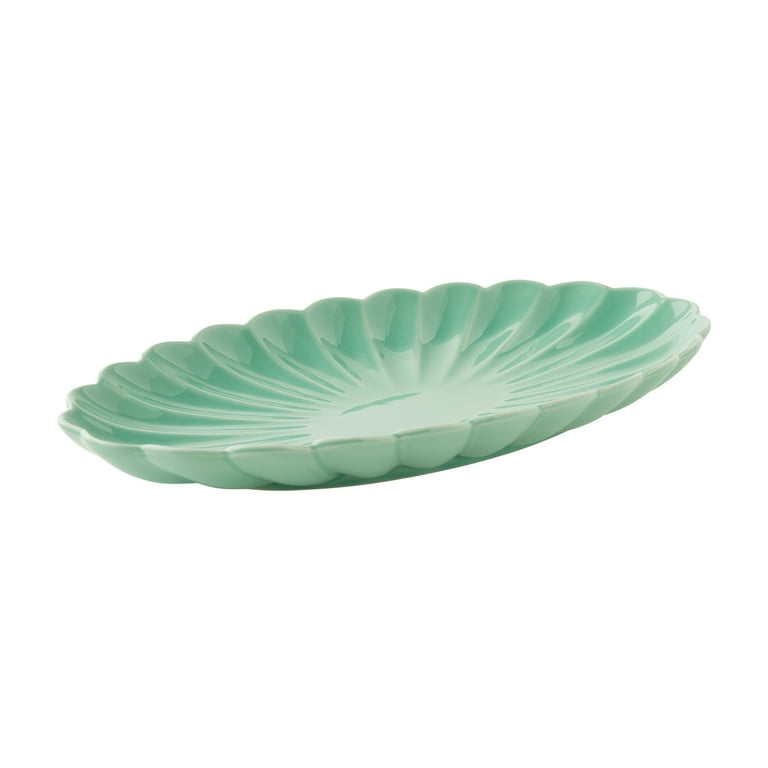The Pioneer Woman Colette Green Stoneware Serving Tray, 14 Inch photo 3