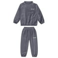thumbnail image 2 of WUANDIXFA Toddler Boys or Girls Cotton Snug Fit Long Sleeve Pajama Top and Pants Set Boys Cotton Pajama Sets,Grey,6-7 Years, 2 of 4