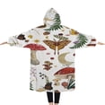 thumbnail image 2 of Oversized Wearable Blanket Hoodie,Red Mushroom Nature White Pattern Sherpa Blanket Hoodie with Super Pockets,Super Warm Fuzzy Pullover for Women & Men, 2 of 6