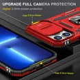 thumbnail image 2 of for iPhone 14 Pro Case with Kickstand with Camera Cover,Military-Grade Protection,Metal Ring Kickstand,Bumper Case for iPhone 14 Pro Case,Red 5-IP14p-02, 2 of 14