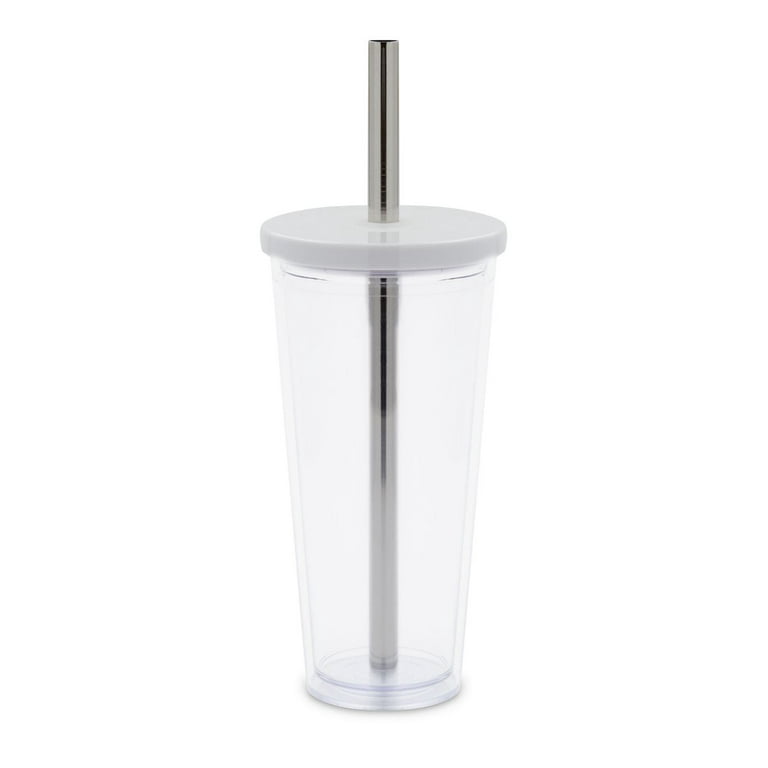16oz Bubble Tea Straw Tumbler Plastic Boba Cup Double Wall Iced Coffee Cup  Clear Pastel Color Cold Cup For Bridal Party