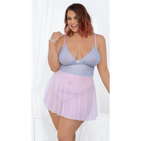 

Plus Size Cotton Candy Babydoll Set