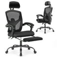 thumbnail image 5 of CONCETTA Ergonomic High Back Mesh Office Chair with Footrest and Armrests, Adjustable Lumbar Support, Headrest, and Reclining, Swivel Rolling Desk Chair for Home and Computer Tasks, Black, 5 of 9