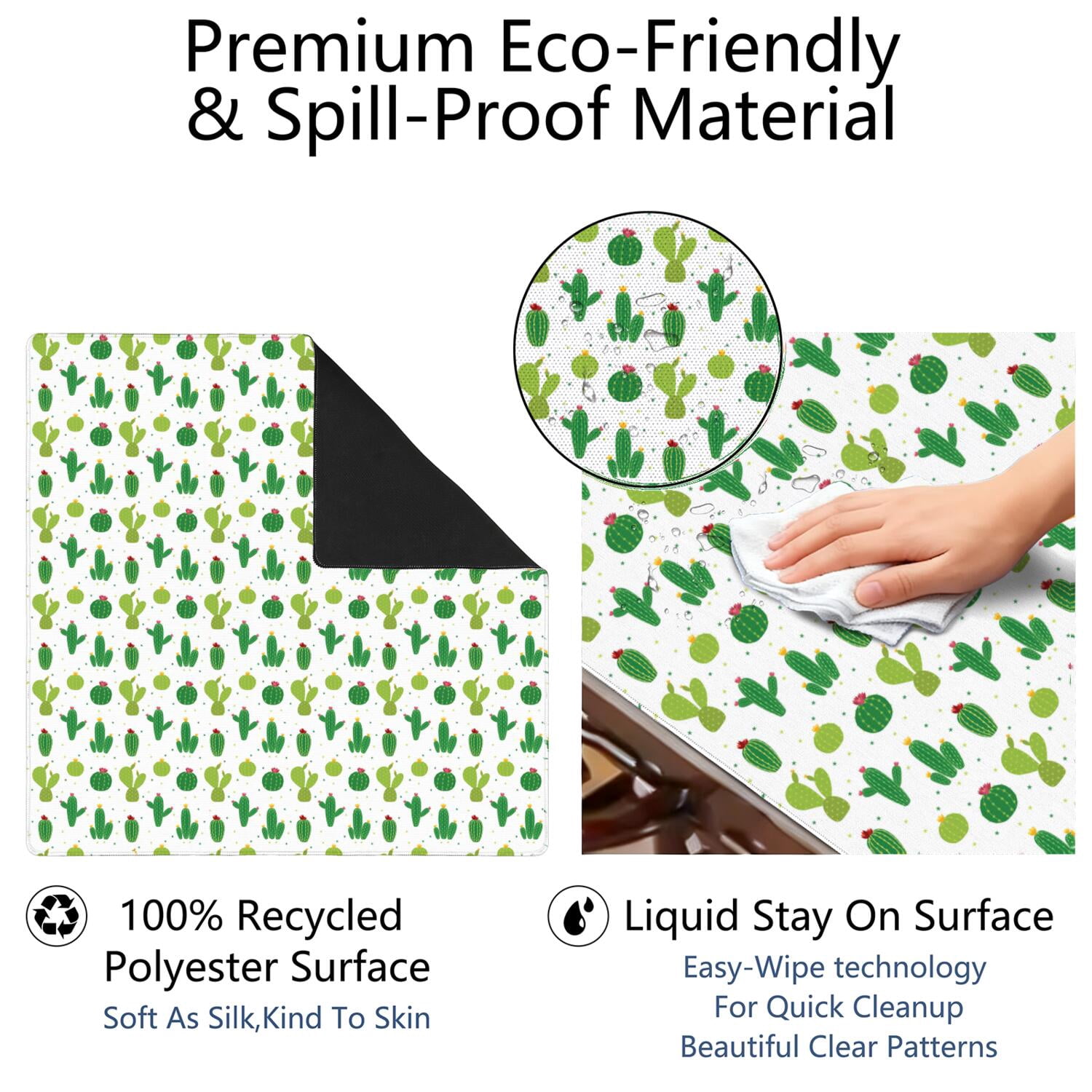 Square Botanical Pattern Mahjong Mat 31.5 Inches Made of Premium Rubber with Anti-Slip Non-Slip Properties and Noise Reduction for Card Games