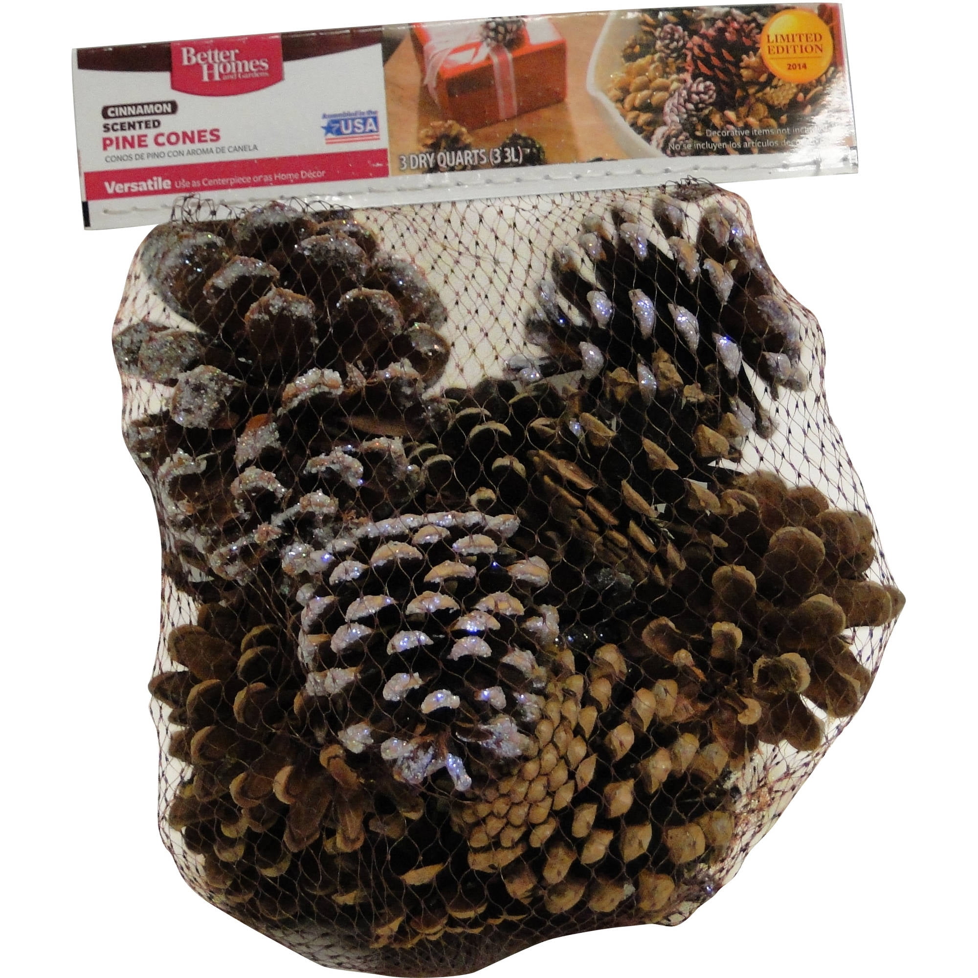 Better Homes and Gardens CinnamonScented Illusion Glitter Pine Cones