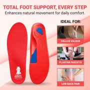 Vasyli Custom Full Length Insoles, Red, Medium, Heel Grid Reduces Slippage, Firm Density, Biomechanical Control, Fast & Effective Pain Relief, Treats Pronation, Built-In Rearfoot Varus Angle