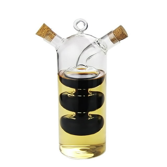 Double Pour Spout Oil Dispenser Bottle Cooking Container Kitchen Vinegar Barbecue Marinade Dispenser Bottle