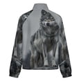 thumbnail image 6 of Jackets for Women Winter Coat Jackets Flannel Stand Collar Jacket(Gray Wolf on Rock,Size:S-4XL), 6 of 7