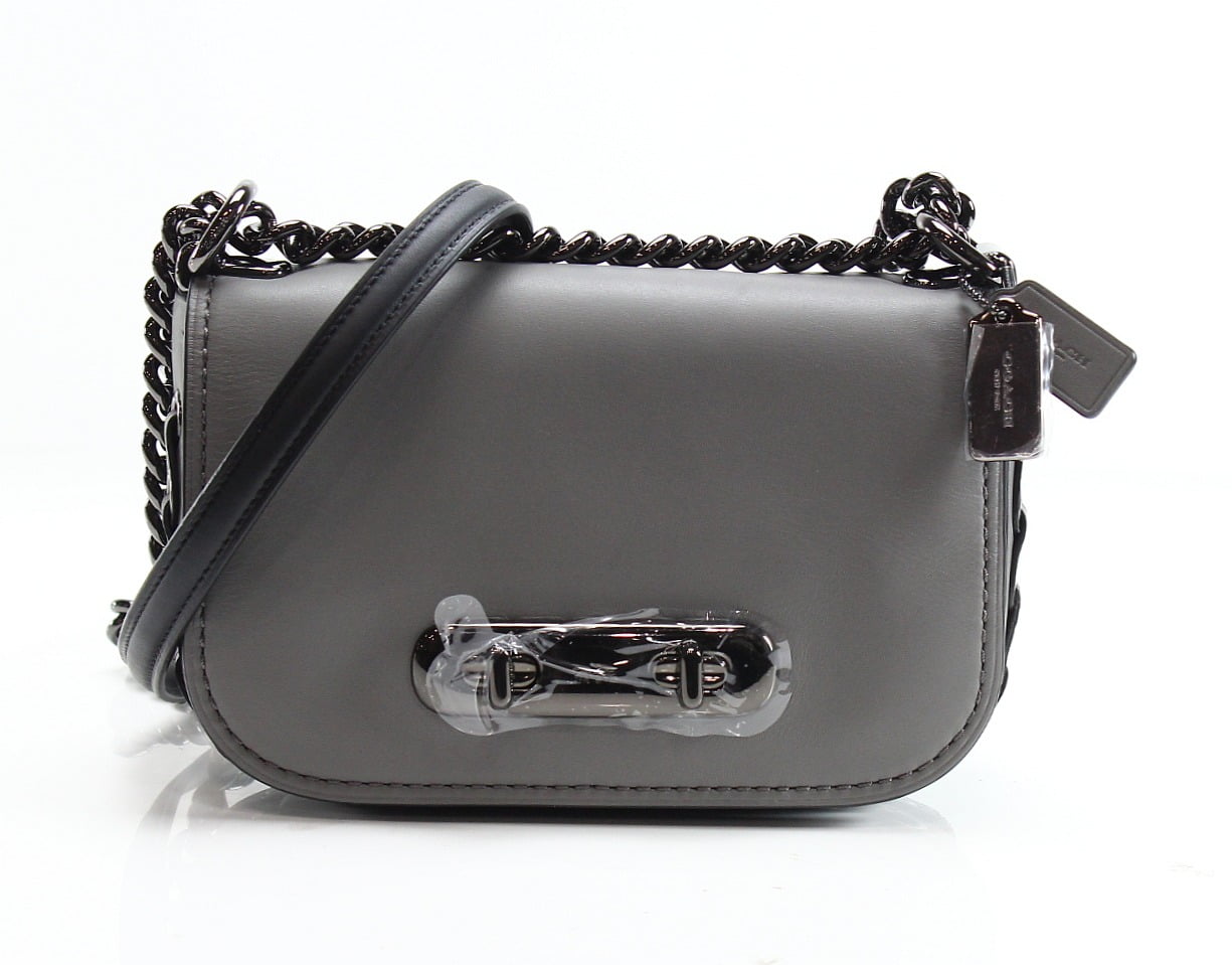 coach heather grey mini grab bag