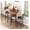 Rustic Brown, variant on 3 Piece Bar Table Set for 2, Round 2 Tier Bistro Pub Dining Table with PU Upholstered Stools with Backrest, Counter Height Kitchen Set for Small Space, Rustic Brown