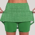 thumbnail image 2 of Olyvenn Women's High Waisted Tennis Skirt Skort Striped Built-in Shorts Athletic Golf Green S, 2 of 5