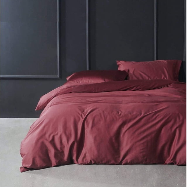 Color Funda Nórdica Juego de Cama de Lujo 400 Hilos de Algodón Egipcio Largo