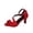 Red, variant on Ankle Strap Stiletto Heel Sandals For Women Matte Faux Suede Crisscross Cutout Instep Open Toe Adjustable Metal Buckle Mid Thin Heel Slip On Sandal Footwear