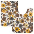 thumbnail image 7 of Yayeee Bath Rugs for Bathroom Floor Set of 2 Non Slip Fluffy Soft Absorbent Mat, Brown Flowers, 7 of 7