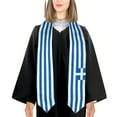 thumbnail image 3 of More design Graduation shawl Greece Flag Greek & United States Flag Stole Sash Honor Study Aboard International Students, 3 of 8